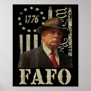 Trump Fafo, Retro Fafo Trump Amerikaanse vlag Poster