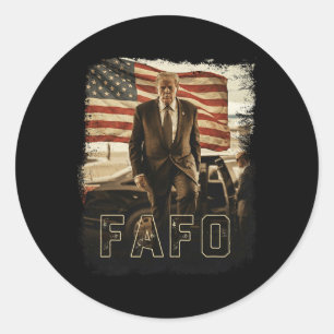 Trump Fafo Vintage President Trump 2026  Ronde Sticker