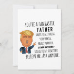 Trump Father, Funny Dad Birthday, Vaderdag Feestdagenkaart<br><div class="desc">Een grappige Trump-kaart voor je vader op zijn verjaardag of vaderdag. *KLAAR VOOR SCHIP* DETAILS: 🐼 Dit is een fysiek product met een gedrukte kaart en een witte envelop. Dit is GEEN digitale download die u samen met de envelop naar het wenskaart zult sturen. 🐼: Standaard 5 x 7 inch...</div>