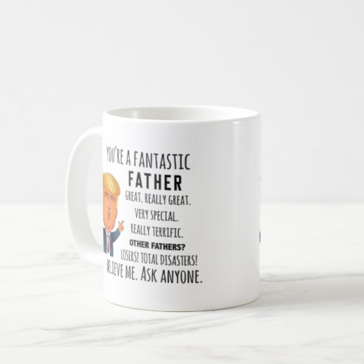 Trump Father, Funny Dad Birthday, Vaderdag mok (Voorkant links)