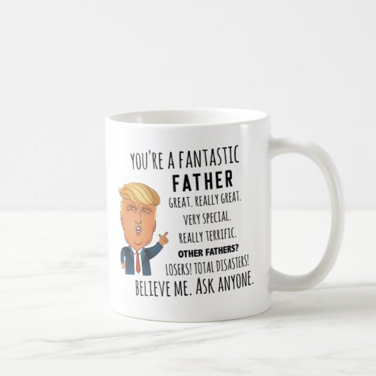Trump Father, Funny Dad Birthday, Vaderdag mok (Rechts)