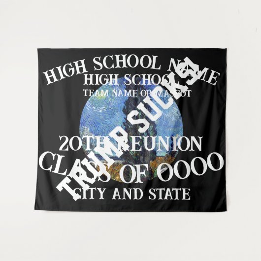 Trump Feest Afstudeerklas Pensioen Cruise Wandkleed (Voorkant (horizontaal))