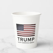 Trump-feestbekers met Amerikaanse vlag - Keep Amer Papieren Bekers (Voorkant)