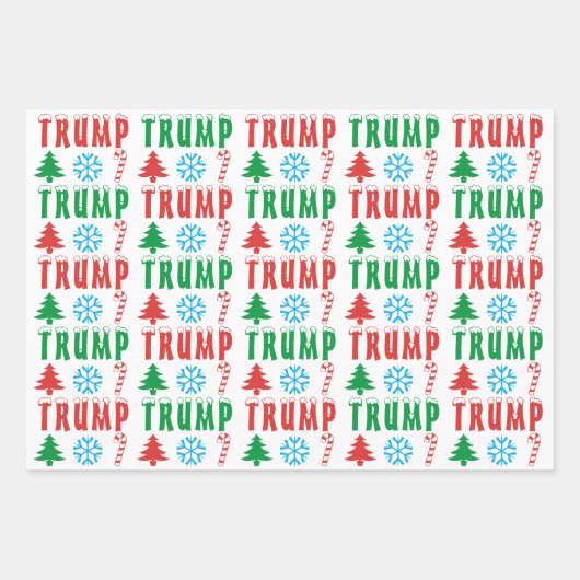 Trump Feestelijke Kerst Set van Wrapping Paper (Voorkant 2)