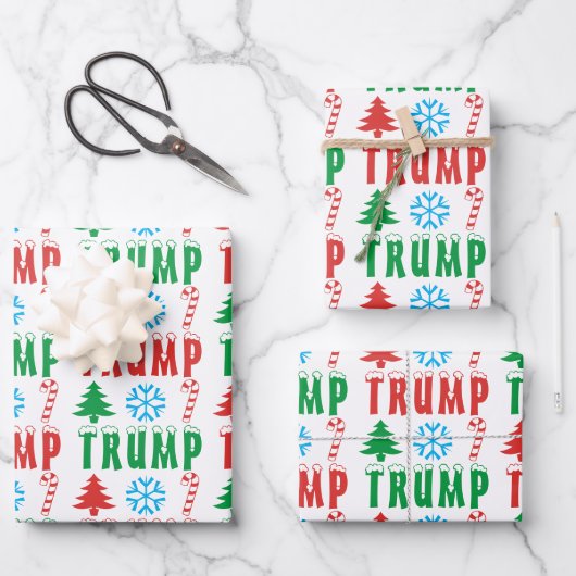 Trump Feestelijke Kerst Set van Wrapping Paper (Voorkant)