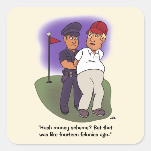 Trump Felonies Square Sticker (Voorkant)