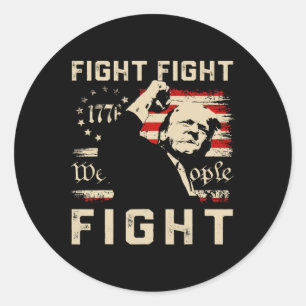 Trump Fight Fight 1776 Wij de mensen Vlag TR Ronde Sticker