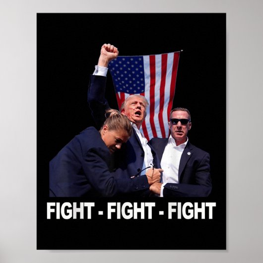 Trump Fight -Fight- Fight 2024 Poster (Voorkant)