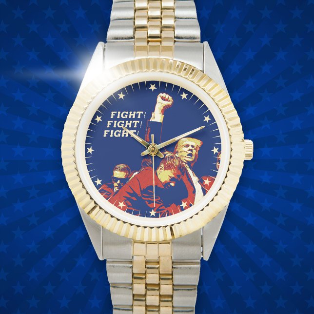 Trump Fight Fight Fight Patriottische  stijl Horloge (Creator heeft geüpload)