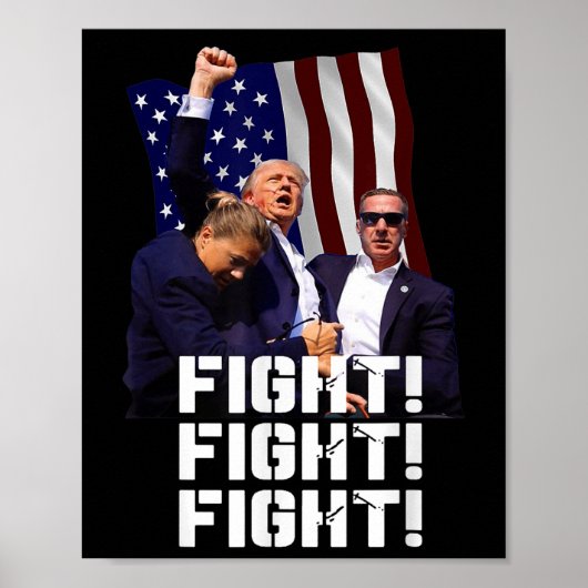 Trump Fight Fight Fight Poster (Voorkant)