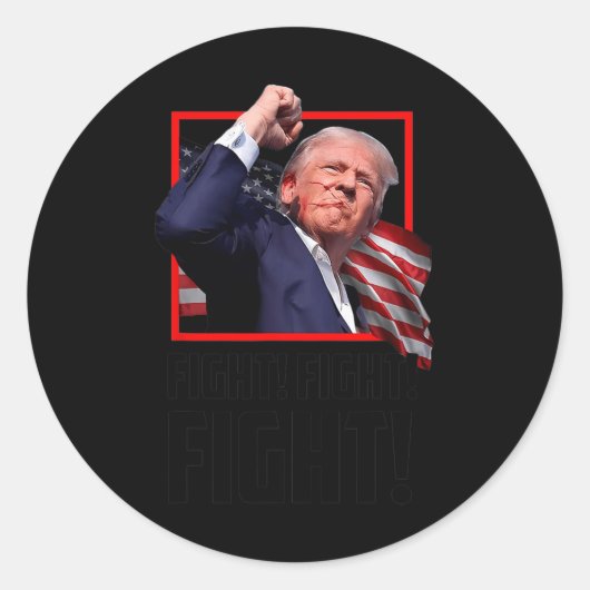 Trump Fight Fight Fight Ronde Sticker (Voorkant)