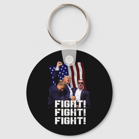 Trump Fight Fight Fight Sleutelhanger (Voorkant)
