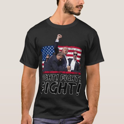 Trump Fight Fight Fight T-shirt (Voorkant)