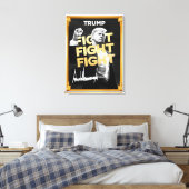 Trump Fight Fight - Inspirerende canvas voor kunst (Insitu (Slaapkamer))