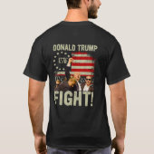 Trump Fight Fight (op rug) T-shirt (Achterkant)