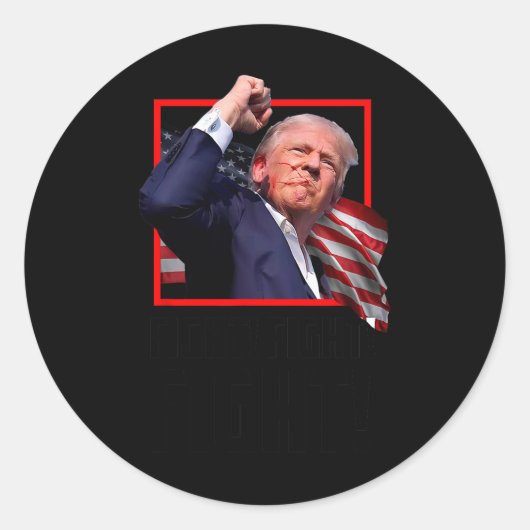 Trump Fighting Fighters Supporters Amerikanen Ronde Sticker (Voorkant)