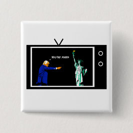 Trump Fires Lady Liberty Pin Vierkante Button 5,1 Cm