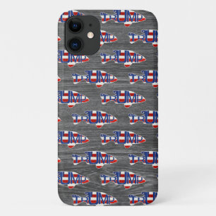 TRUMP Fish Vlaggen op hout Case-Mate iPhone Case