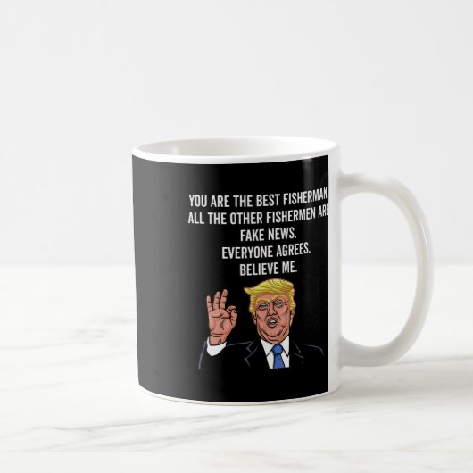 Trump Fisherman Grappige Fisher Hook Gifts Koffiemok (Rechts)