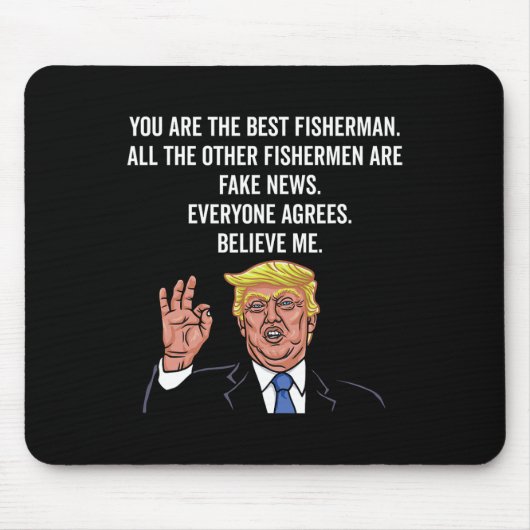 Trump Fisherman Grappige Fisher Hook Gifts Muismat (Voorkant)
