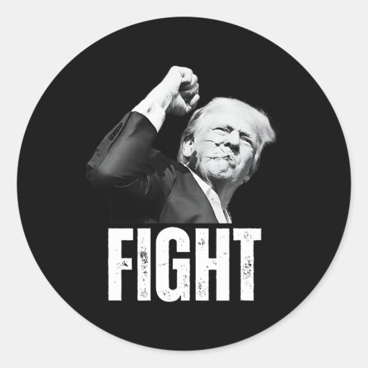 Trump Fist Pump Donald Trump Schieten Ronde Sticker (Voorkant)