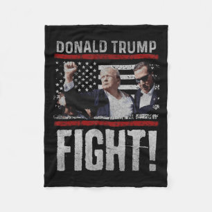 Trump Fist Shirt Amerikaanse Flagtee Trump Fight Fleece Deken