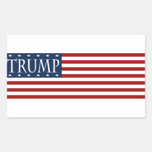 TRUMP FLAG GEAR, MAAK AMERIKA WEER GROOT. RECHTHOEKIGE STICKER