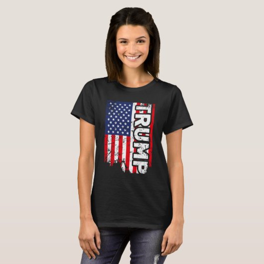 Trump Flag USA American Patriotic Shirt for Women (Voorkant volledig)