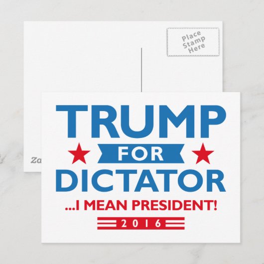 Trump for Dictator Briefkaart (Voorkant / Achterkant)