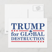Trump for Global Destruction Briefkaart (Voorkant / Achterkant)