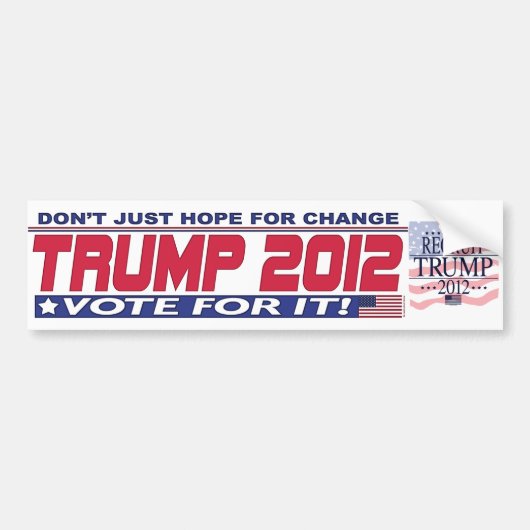 Trump for President 2012 Bumpersticker (Voorkant)