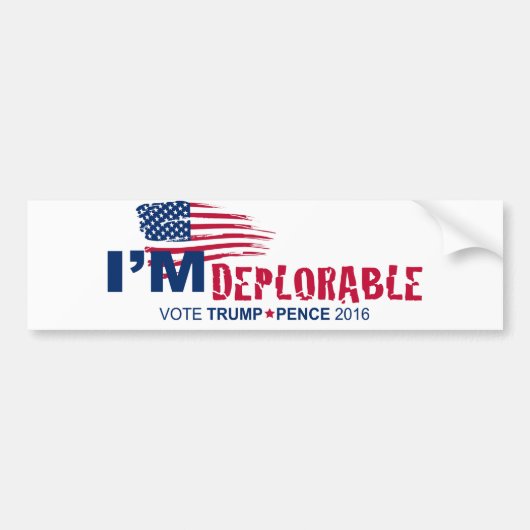 Trump for President 2016 - Deplorabele me Bumpersticker (Voorkant)