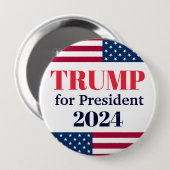 TRUMP for President 2024-American Flag Button (Voorkant /achterkant)