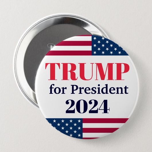TRUMP for President 2024-American Flag Button (Voorkant /achterkant)