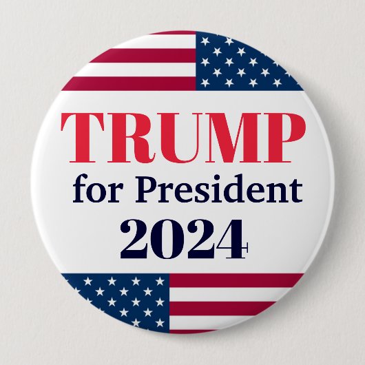 TRUMP for President 2024-American Flag Button (Voorkant)