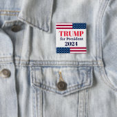 TRUMP for President 2024-American Flag Button (In situ)