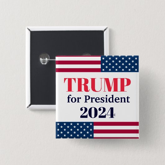 TRUMP for President 2024-American Flag Button (Voorkant /achterkant)