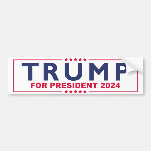 Trump for President 2024 Bumpersticker (Voorkant)
