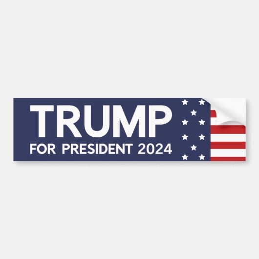 Trump for President 2024 Bumpersticker (Voorkant)