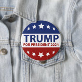 Trump for President 2024 Ronde Button 4,0 Cm (In situ)