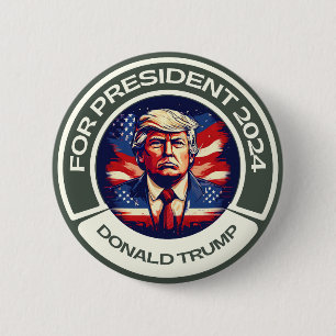 Trump for President 2024 Ronde Button 5,7 Cm