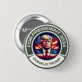 Trump for President 2024 Ronde Button 5,7 Cm (Voorkant /achterkant)