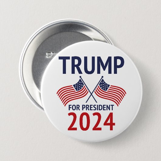 Trump for President 2024 Ronde Button 7,6 Cm (Voorkant /achterkant)