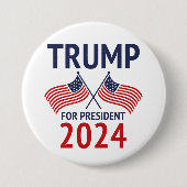 Trump for President 2024 Ronde Button 7,6 Cm (Voorkant)