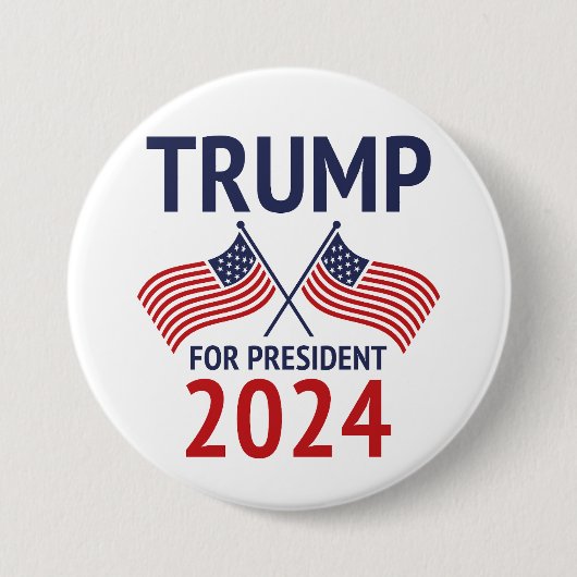 Trump for President 2024 Ronde Button 7,6 Cm (Voorkant)