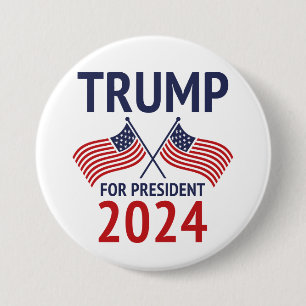 Trump for President 2024 Ronde Button 7,6 Cm