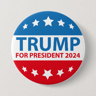 Trump for President 2024 Ronde Button 7,6 Cm