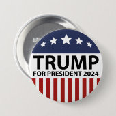 Trump for President 2024 Ronde Button 7,6 Cm (Voorkant /achterkant)