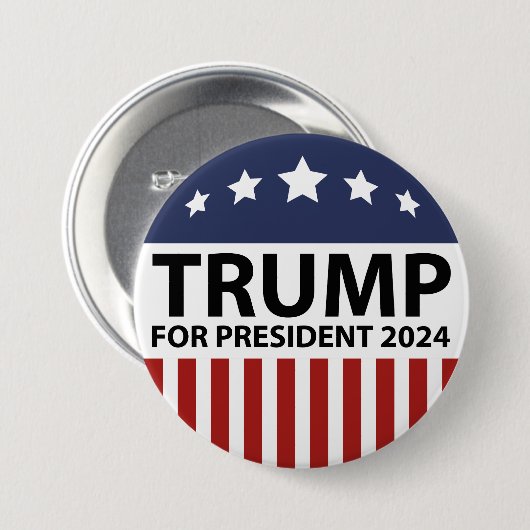Trump for President 2024 Ronde Button 7,6 Cm (Voorkant /achterkant)