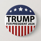 Trump for President 2024 Ronde Button 7,6 Cm (Voorkant)